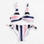 Shein Striped Twist Bikini Set