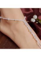 Rosewe Criss Cross Faux Pearl Solid White Anklet