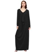 Shein Black Drop Shoulder Draped Cocoon Dress