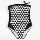 Shein Plus Triangle Print Bandeau Swimsuit