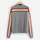 Shein Striped Heather Grey Sweater