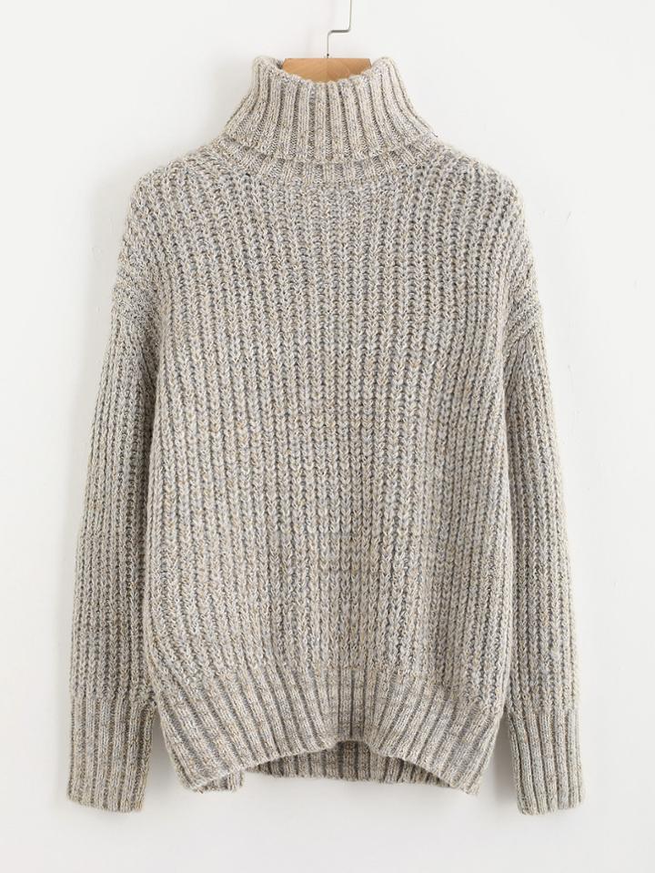Shein Drop Shoulder Roll Neck Jumper