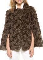 Rosewe Winter Essential Cloak Pattern Long Sleeve Coat Brown
