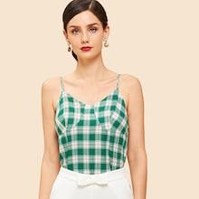 Shein Tartan Print Bodice Cami Top