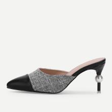 Shein Cap Toe Faux Pearl Detail Heels