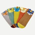 Shein Kids Cartoon Animal Socks 5pairs