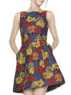 Shein Multicolor Round Neck Sleeveless Pockets Jacquard Dress