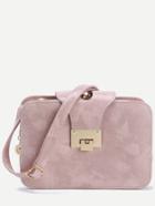Shein Pink Textured Clip Frame Top Shoulder Bag