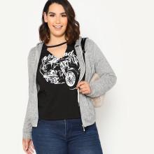 Shein Plus Pocket Front Zip Up Hoodie