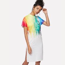Shein Graphic Print Split Dress