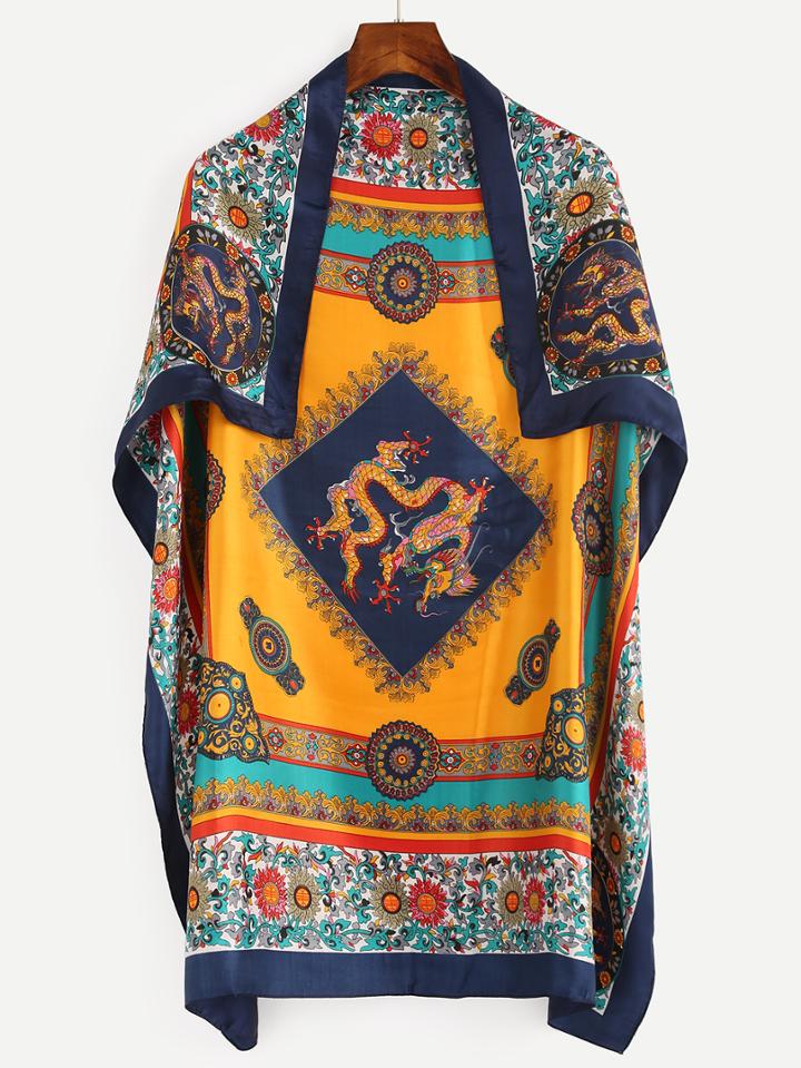 Shein Vintage Print Square Scarf