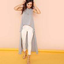 Shein High Low Heathered Knit Top