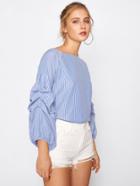 Shein Puff Sleeve Drop Shoulder Seam Top