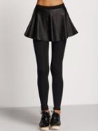 Shein Black Elastic Waist Leggings With Skirt
