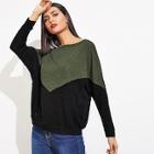 Shein Contrast Sequin Ribbed Tee
