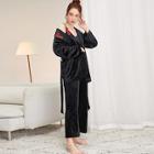 Shein Rose Applique Cami Pajama Set With Robe