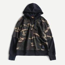 Shein Men Cut And Sew Panel Camo Hooded Sweatshirt