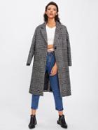 Shein Tartan Plaid Lapel Neckline Coat