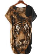 Shein Tiger Print Loose Fit Dress