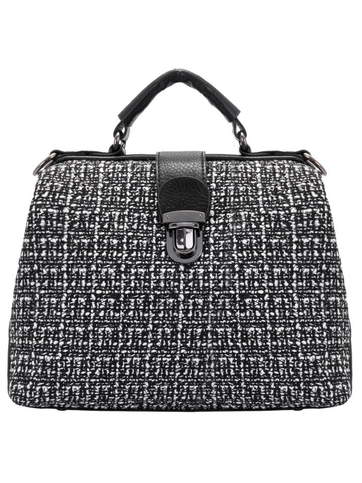 Shein Black Push Lock Stereotypes Bag