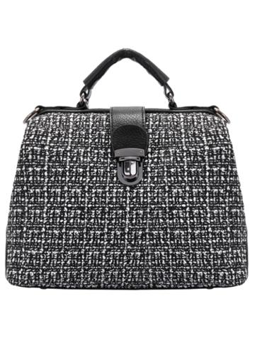 Shein Black Push Lock Stereotypes Bag