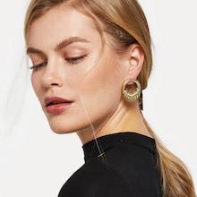 Shein Ring Decorated Hoop Earrings
