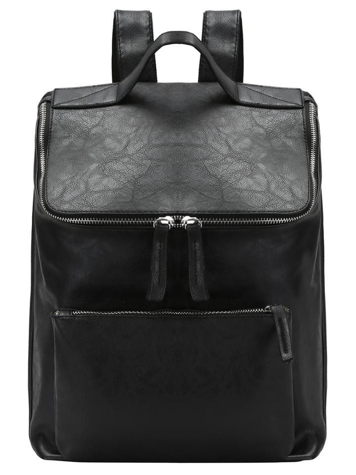 Shein Zippered Top And Front Pocket Backpack