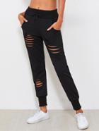 Shein Ladder Ripped Sweatpants