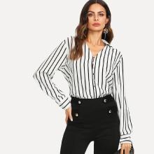 Shein V Neck Stripe Shirt