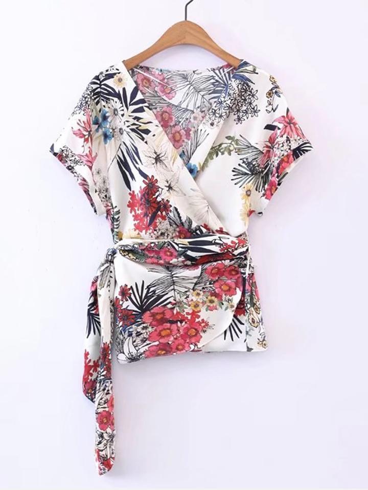 Shein Surplice Front Top With Self Tie