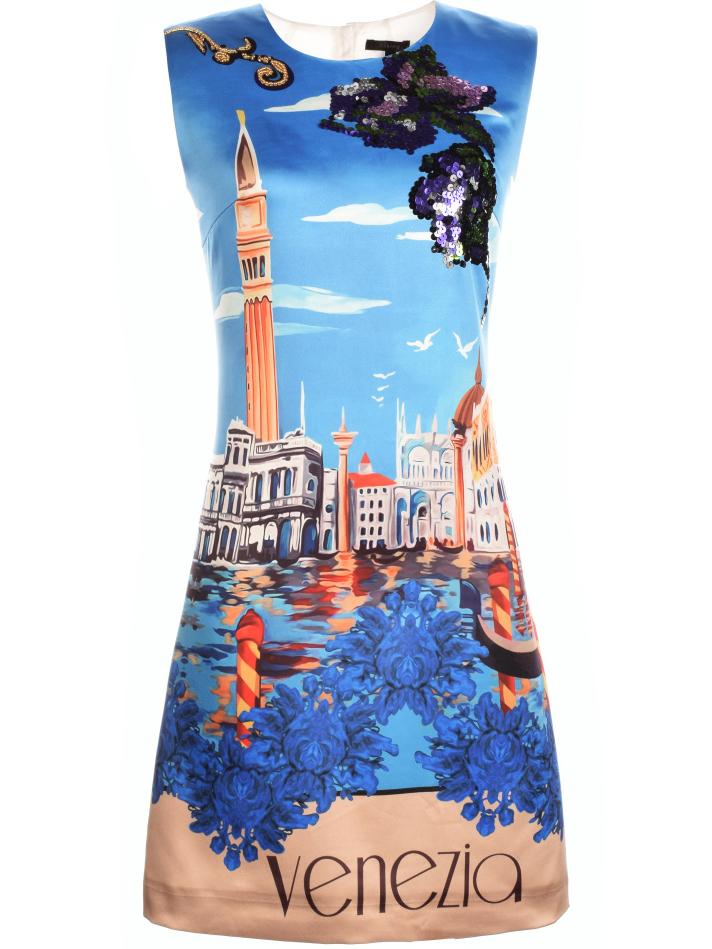 Shein Multicolor Crew Neck Sequined Print Dress