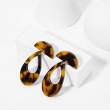 Shein Leopard Pattern Waterdrop Earrings