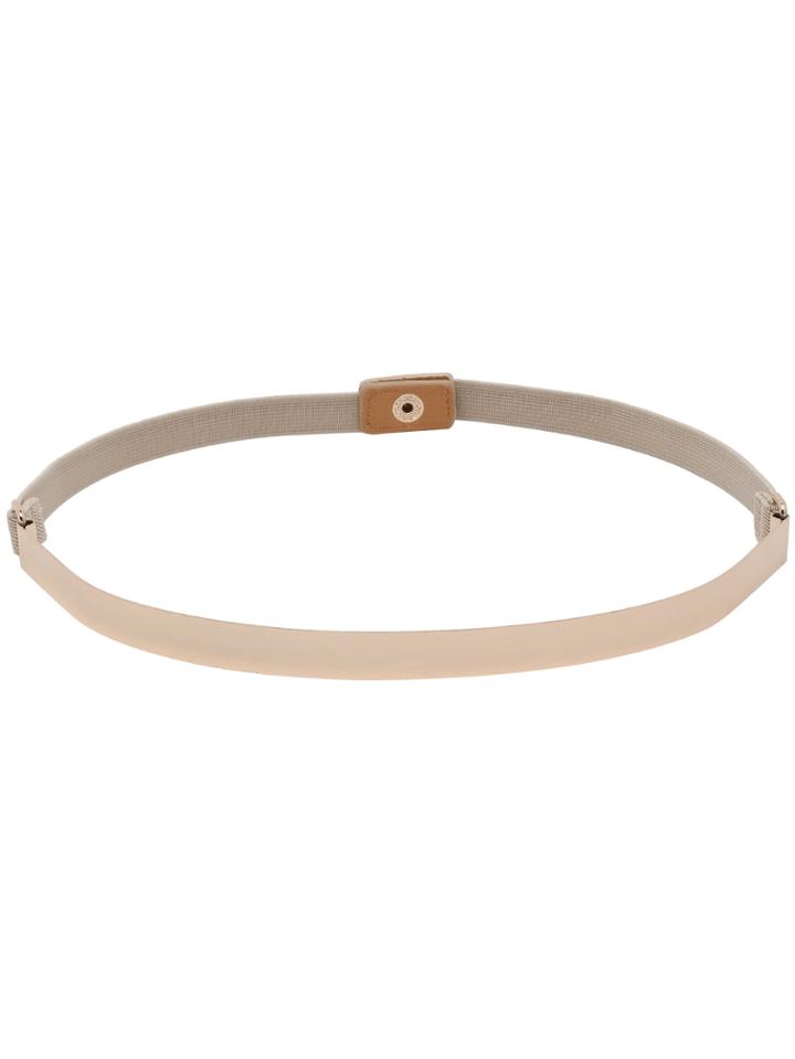Shein Metal Plate Elastic Belt - Apricot