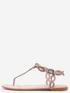 Shein Apricot Buckle Metal Decorated Flip Sandals