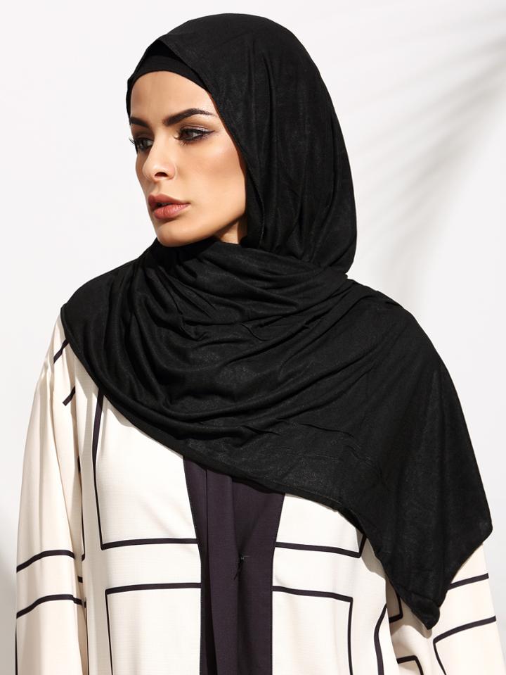 Shein Black Basic Hijab Scarf
