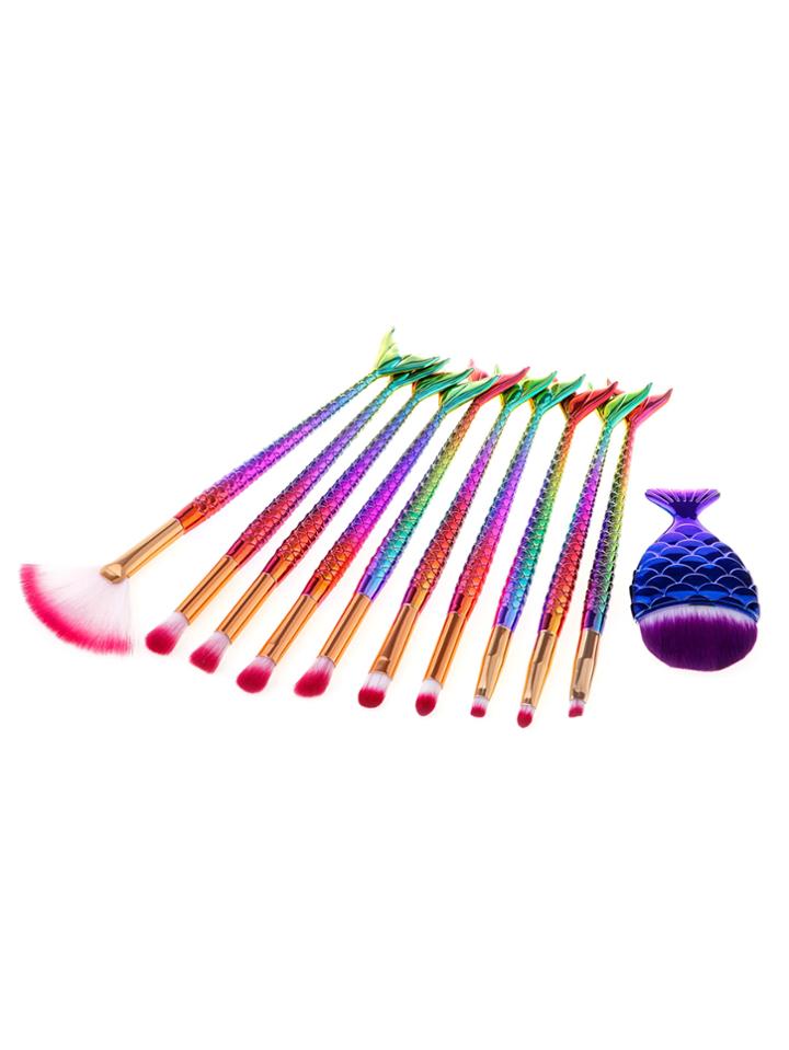 Shein Fish Shaped Ombre Handle Eye Brush 11pcs