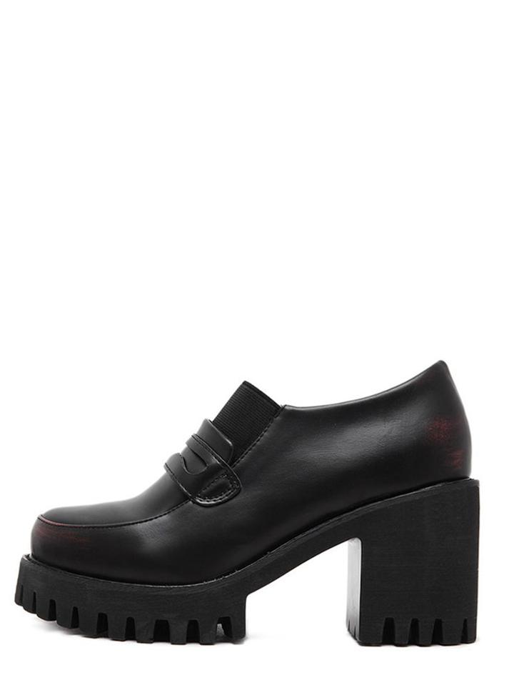 Shein Round Toe Chunky Pumps