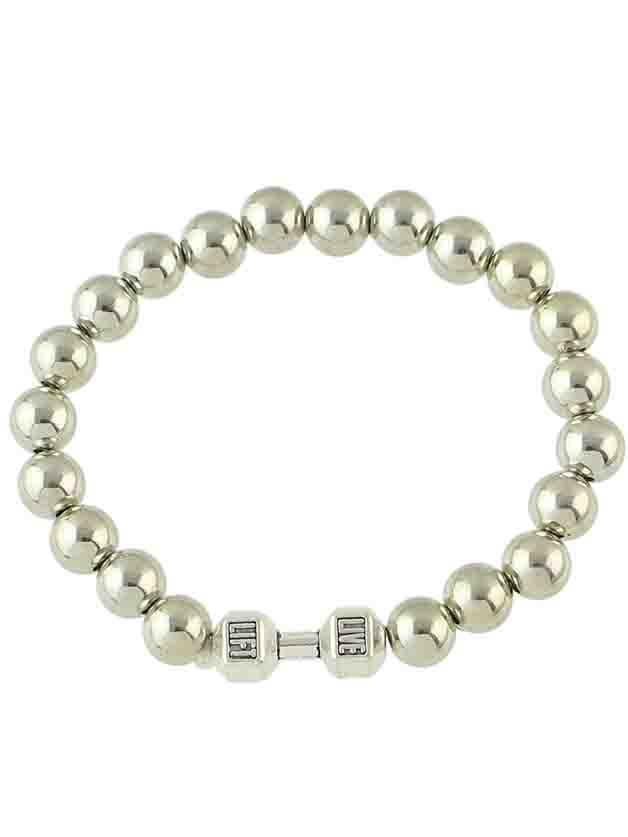 Shein Silver Simple Elastic Metal Beads Chain Bracelet For Women