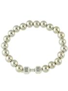 Shein Silver Simple Elastic Metal Beads Chain Bracelet For Women