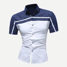 Shein Men Striped Colorblock Blouse