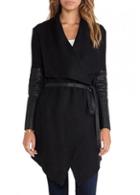 Rosewe Trendy Solid Black Long Sleeve Coat With Belt
