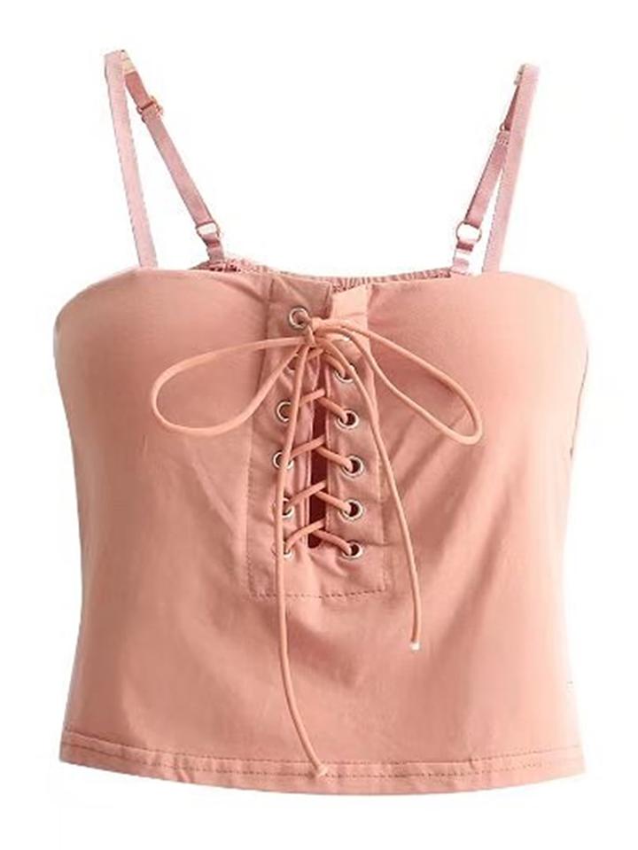 Shein Lace Up Grommet Cami Top