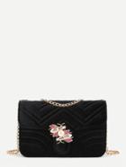 Shein Insect & Faux Pearl Detail Flap Chain Bag
