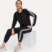 Shein Tape Panel Sweatshirt With Pants