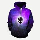 Shein Men 3d Galaxy And Ghost Print Hooded Sweatshirt