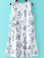 Shein Black Flower Print Shift Dress