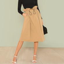 Shein Ruffle Waist Drawstring Skirt