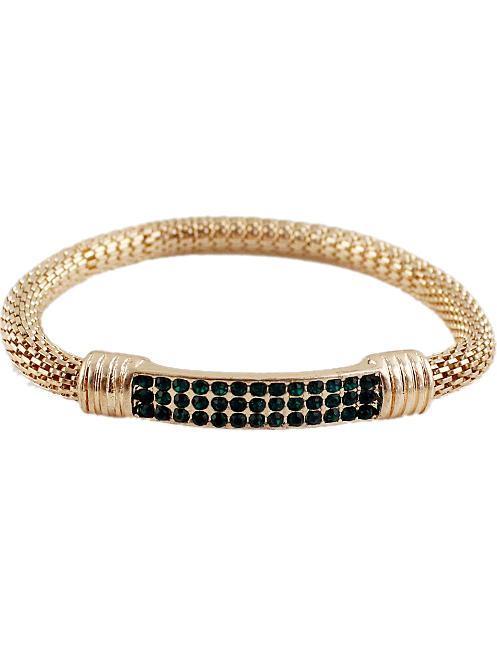 Shein Green Crystal Chain Bracelet