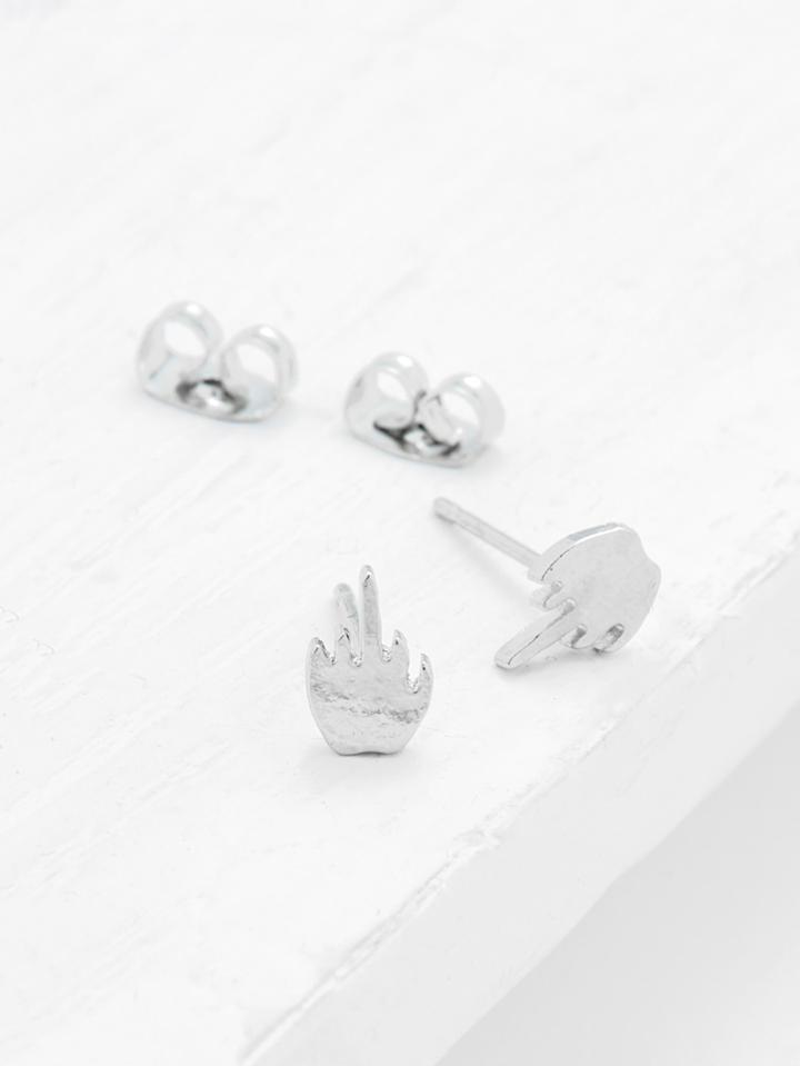 Shein Metal Gesture Design Stud Earrings