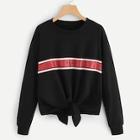 Shein Letter Print Knot Front Sweatshirt